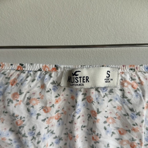 Hollister Women's Floral Crop Top White Blue size S - Picture 7 of 7